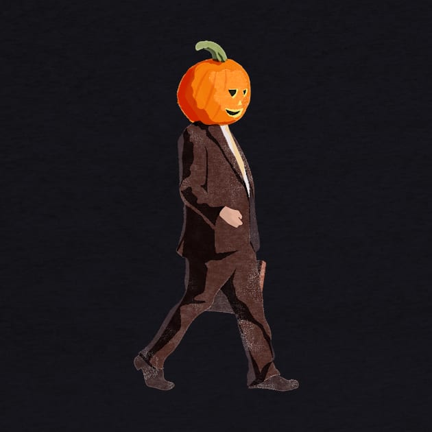 Dwight Schrute with a Pumpkin Head by StrayArte